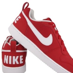 Red/ white nike low